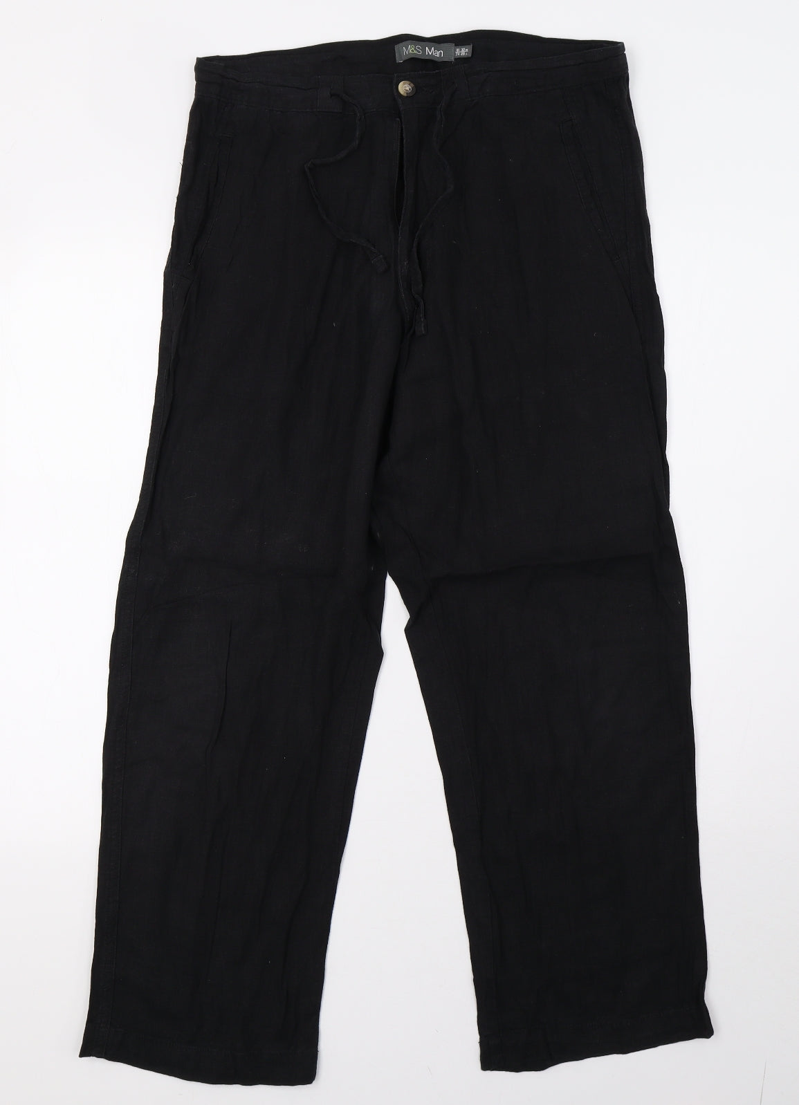 Marks and Spencer Mens Black   Trousers  Size 32 L29 in