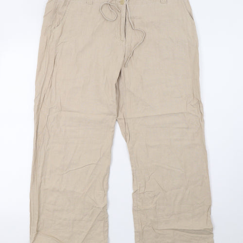NEXT Womens Beige   Trousers  Size 14 L27 in