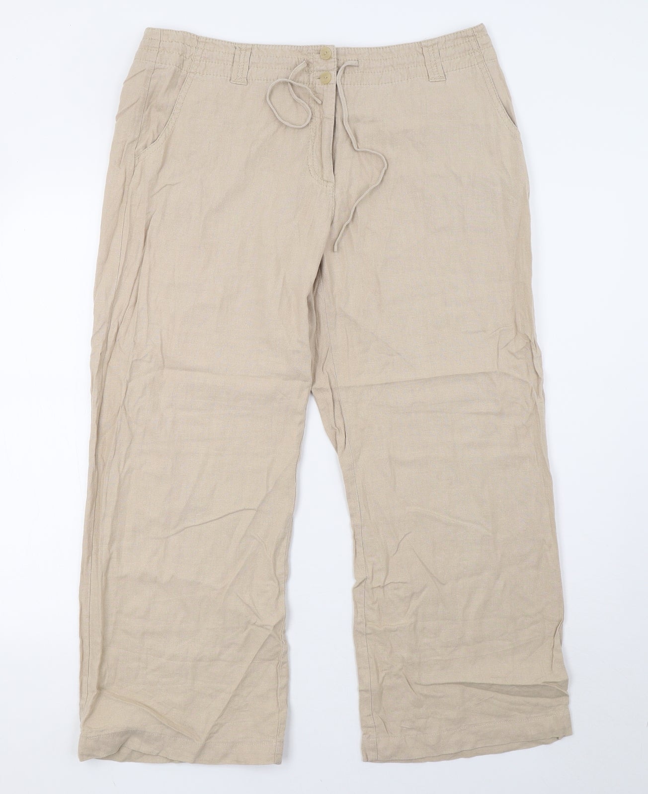 NEXT Womens Beige   Trousers  Size 14 L27 in
