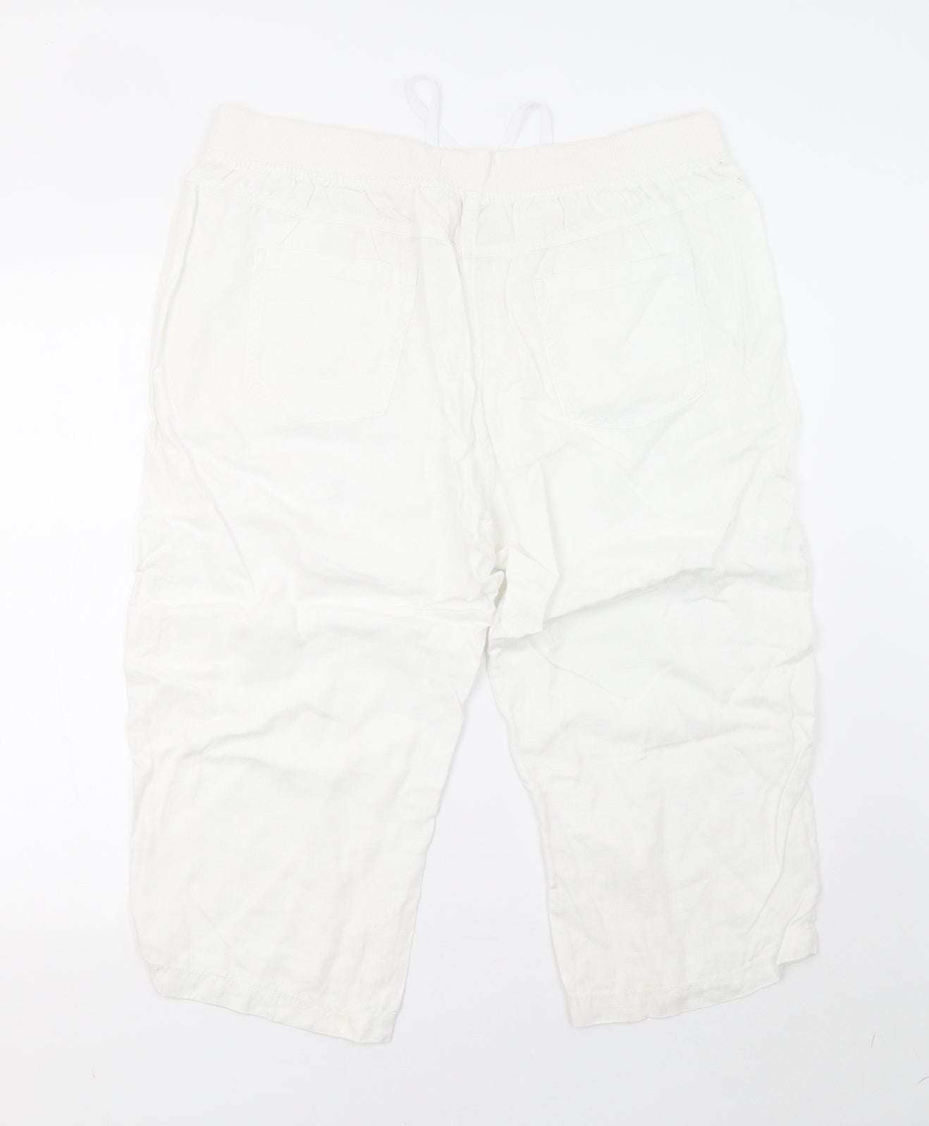 Marks and Spencer Womens White   Cropped Trousers Size 18 L21 in