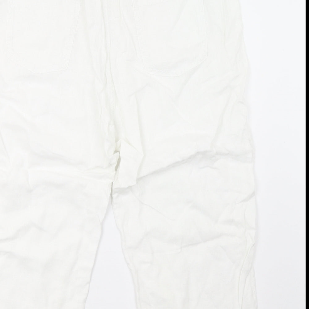 Marks and Spencer Womens White   Cropped Trousers Size 18 L21 in