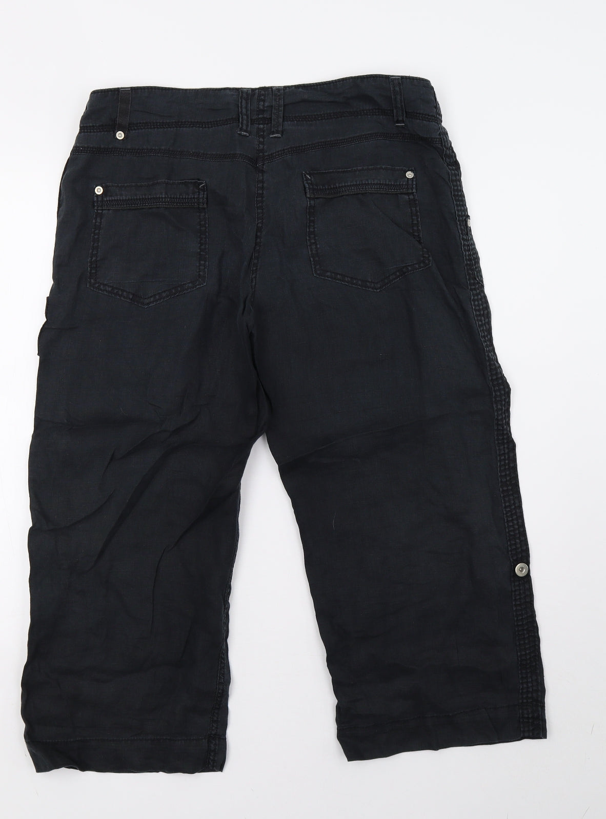 Marks and Spencer Womens Black   Cropped Trousers Size 12 L23 in