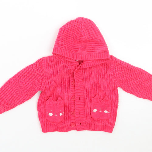 Bluezoo Girls Pink   Cardigan Jumper Size 0-3 Months