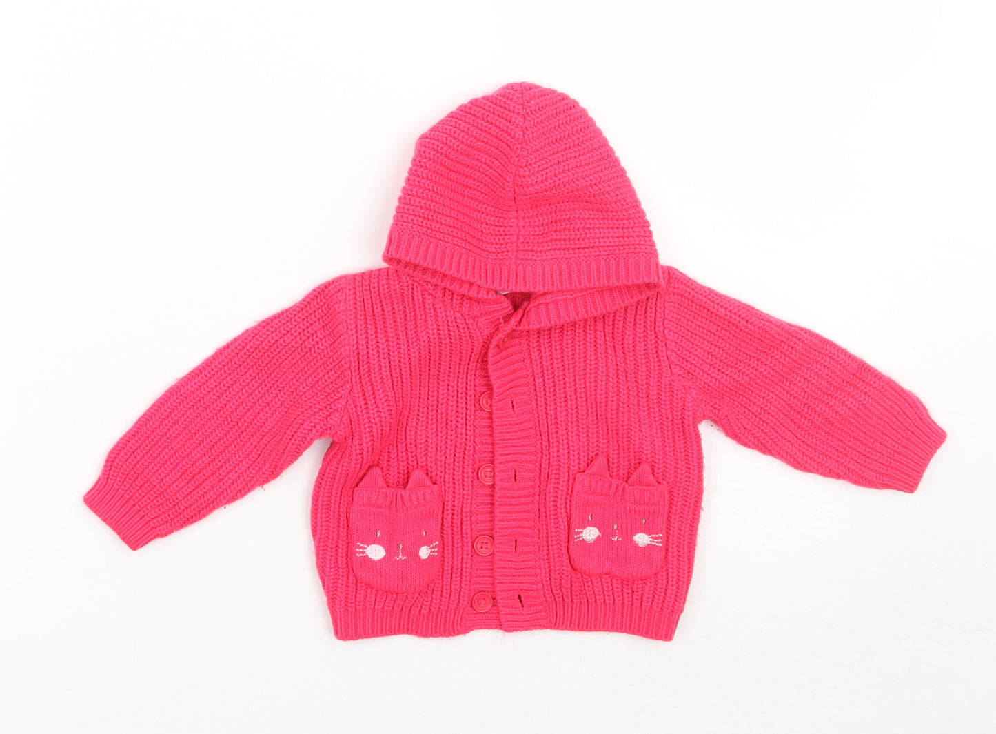 Bluezoo Girls Pink   Cardigan Jumper Size 0-3 Months