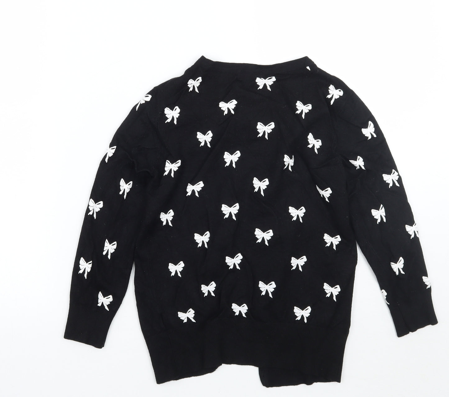 F&F Womens Black Geometric  Cardigan Jumper Size 8