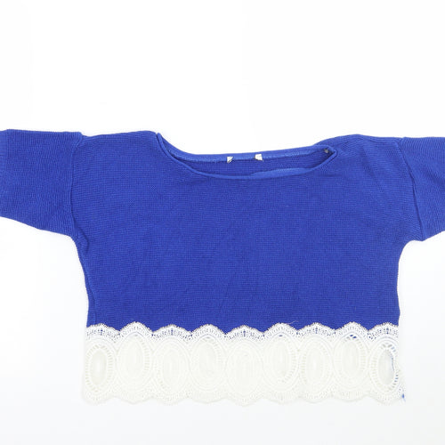 Preworn Womens Blue   Cropped Polo Size M