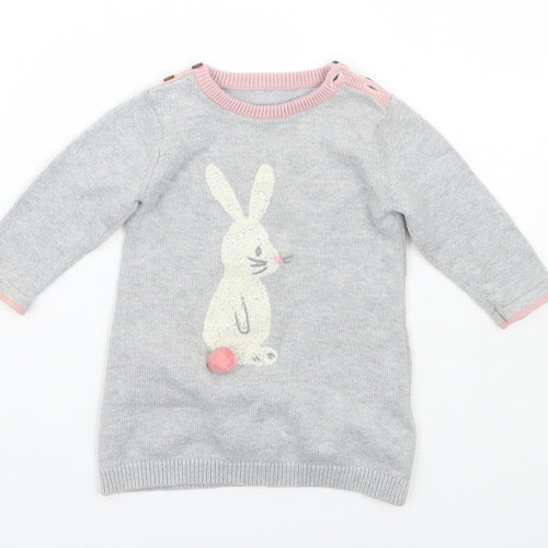 Marks and Spencer Girls Grey   Pullover Jumper Size 3-6 Months