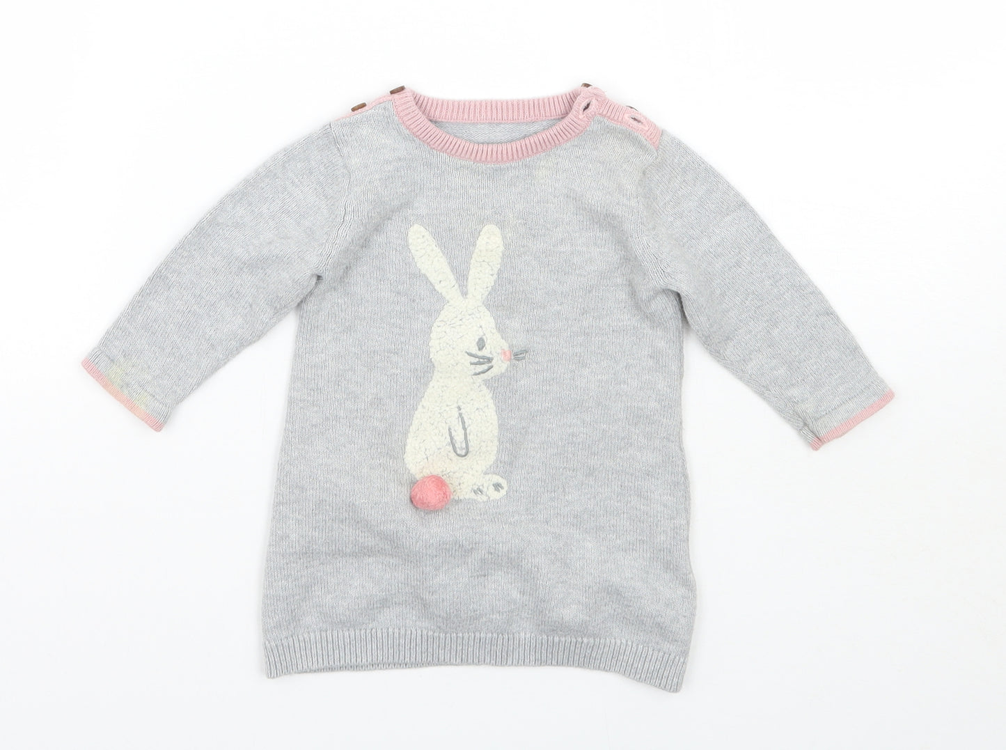 Marks and Spencer Girls Grey   Pullover Jumper Size 3-6 Months