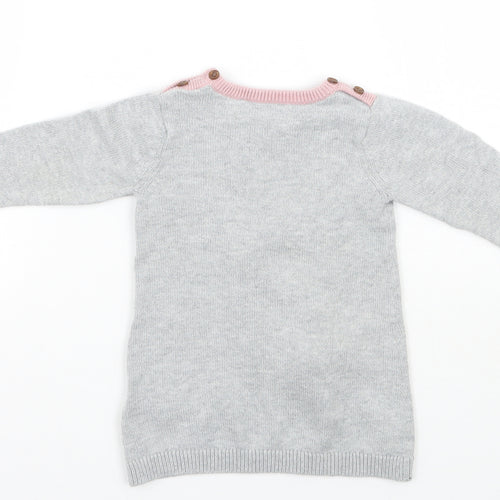 Marks and Spencer Girls Grey   Pullover Jumper Size 3-6 Months