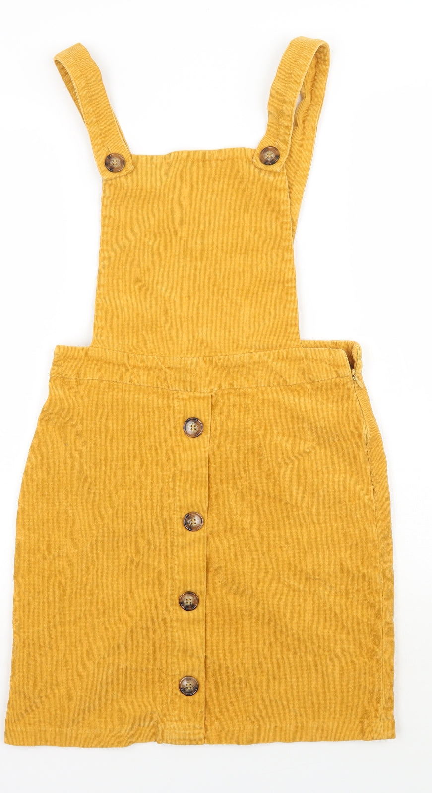 Newlook Womens Yellow   Pinafore/Dungaree Dress  Size 8