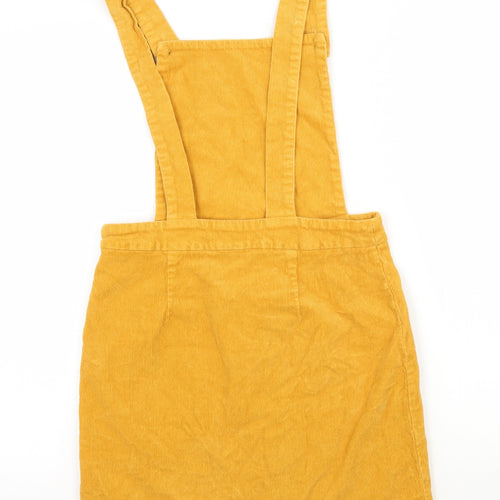 Newlook Womens Yellow   Pinafore/Dungaree Dress  Size 8