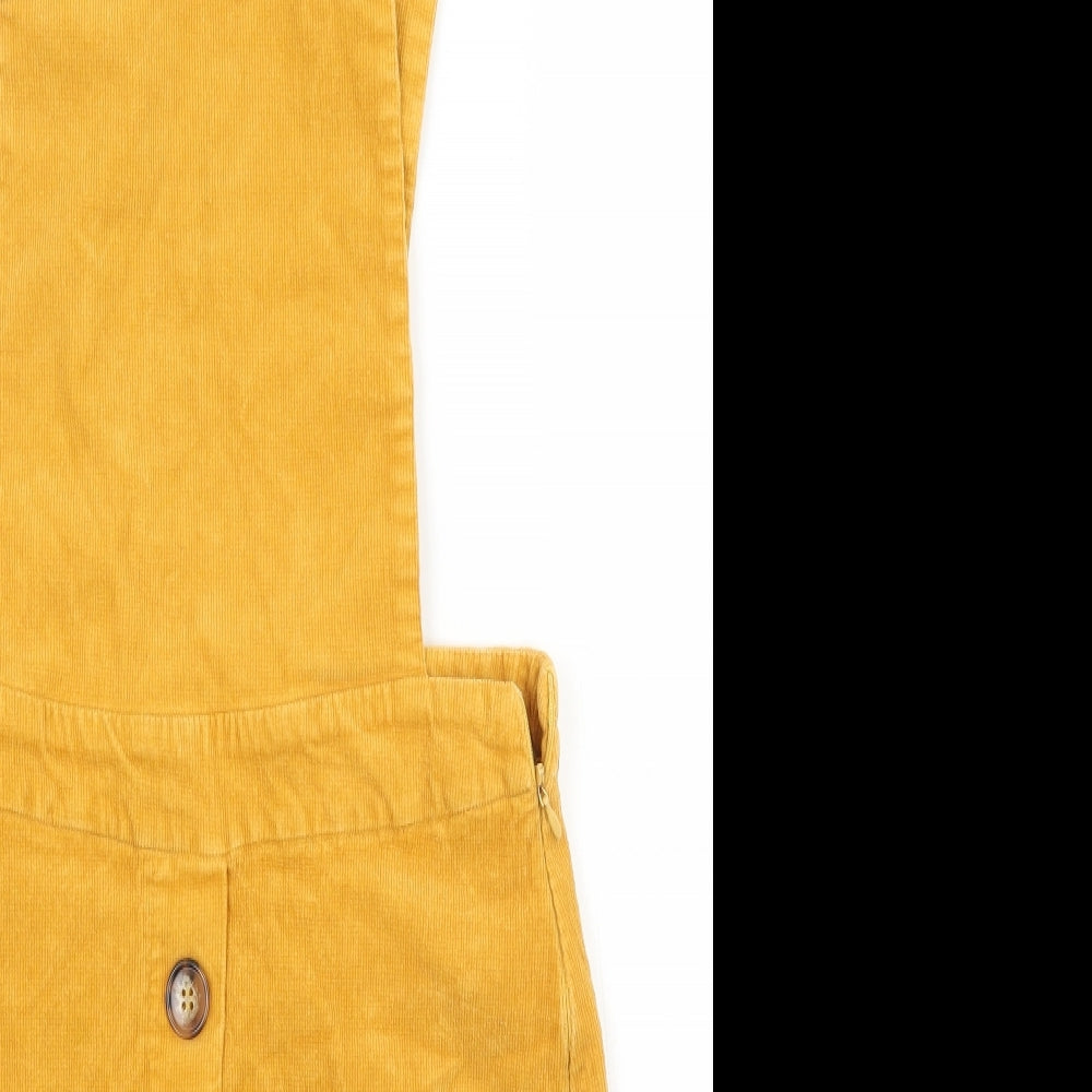 Newlook Womens Yellow   Pinafore/Dungaree Dress  Size 8