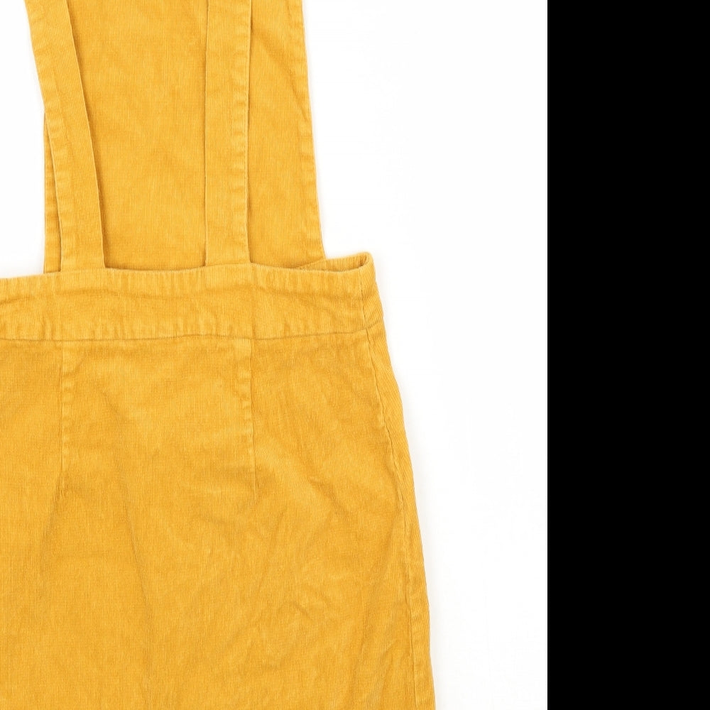 Newlook Womens Yellow   Pinafore/Dungaree Dress  Size 8