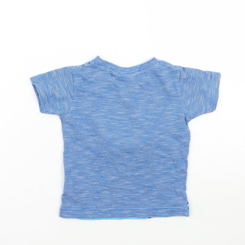 NEXT Boys Blue Striped  Basic T-Shirt Size 6-9 Months  - Sesame Street