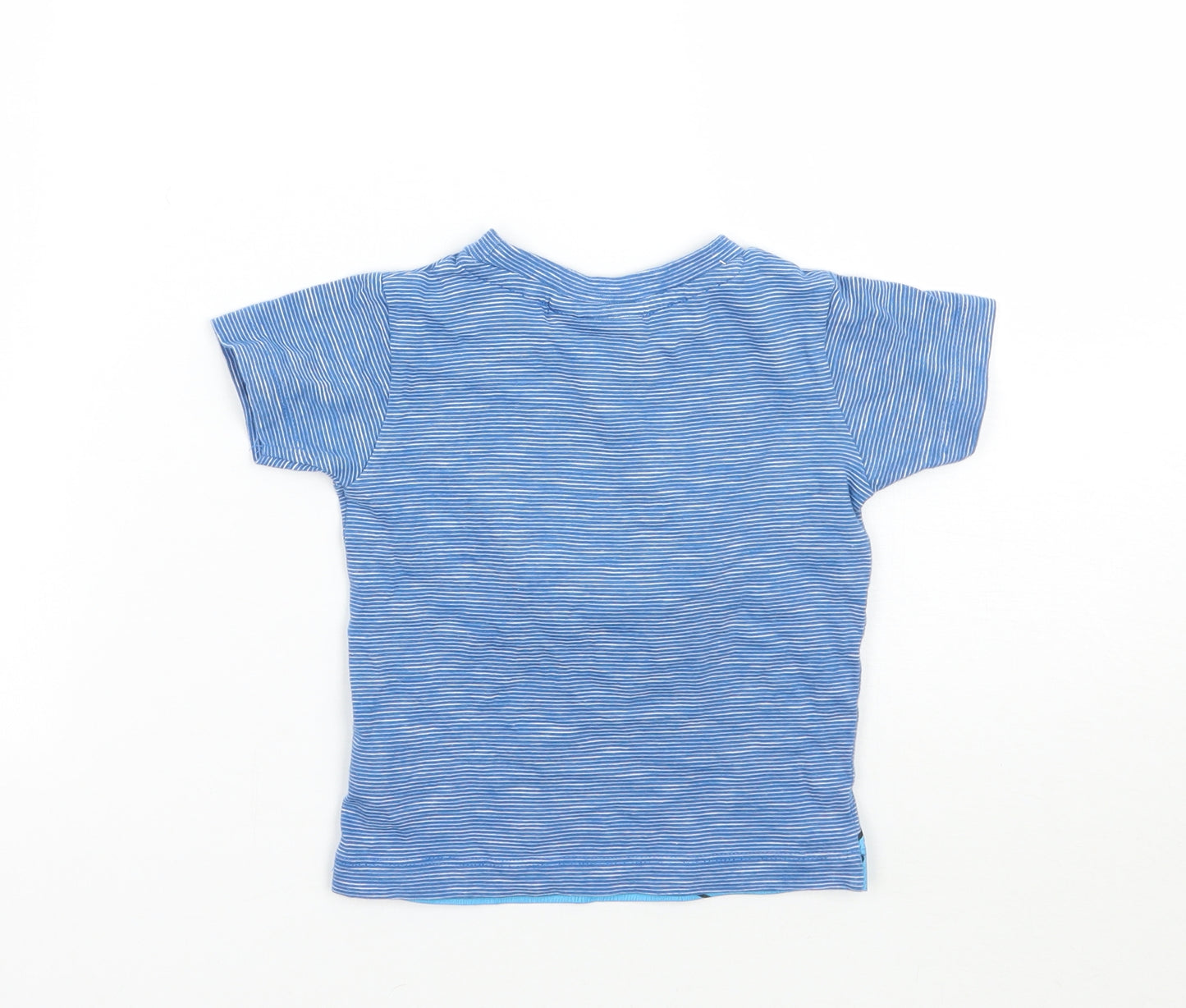 NEXT Boys Blue Striped  Basic T-Shirt Size 6-9 Months  - Sesame Street