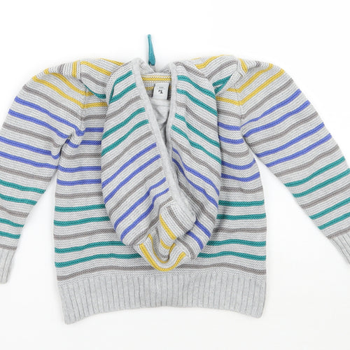 TU Girls Grey Striped  Jacket Coatigan Size 2 Years