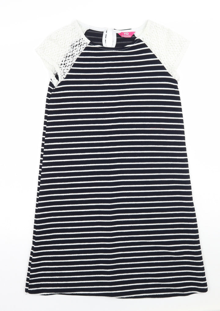 Young Dimension Girls Blue Striped  A-Line  Size 12 Years