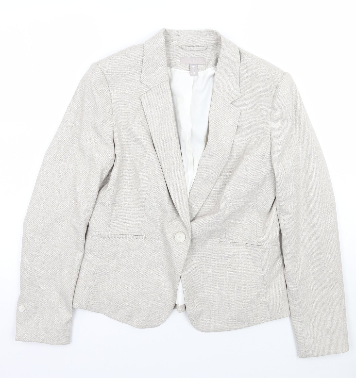 H&M Womens Beige   Jacket Suit Jacket Size 12
