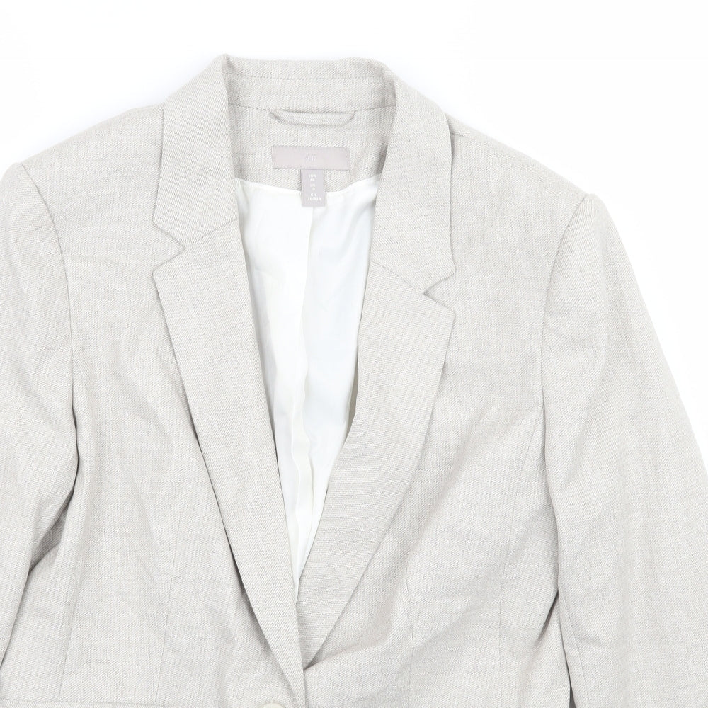 H&M Womens Beige   Jacket Suit Jacket Size 12