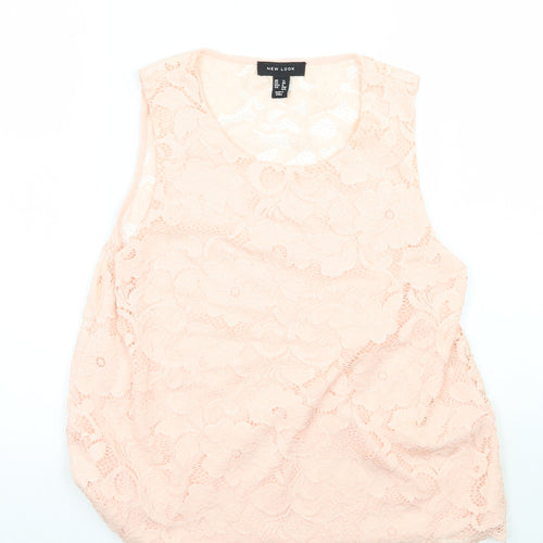 Newlook Womens Pink Floral  Basic T-Shirt Size 12