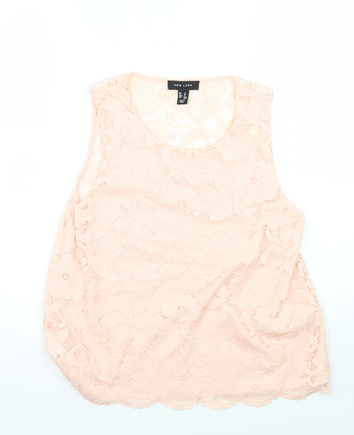 Newlook Womens Pink Floral Basic T-Shirt Size 12