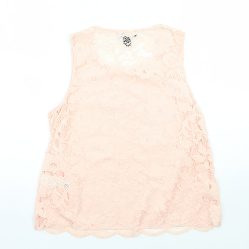 Newlook Womens Pink Floral  Basic T-Shirt Size 12
