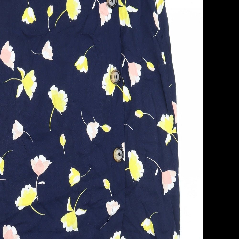 TU Womens Blue Floral  A-Line Skirt Size 12