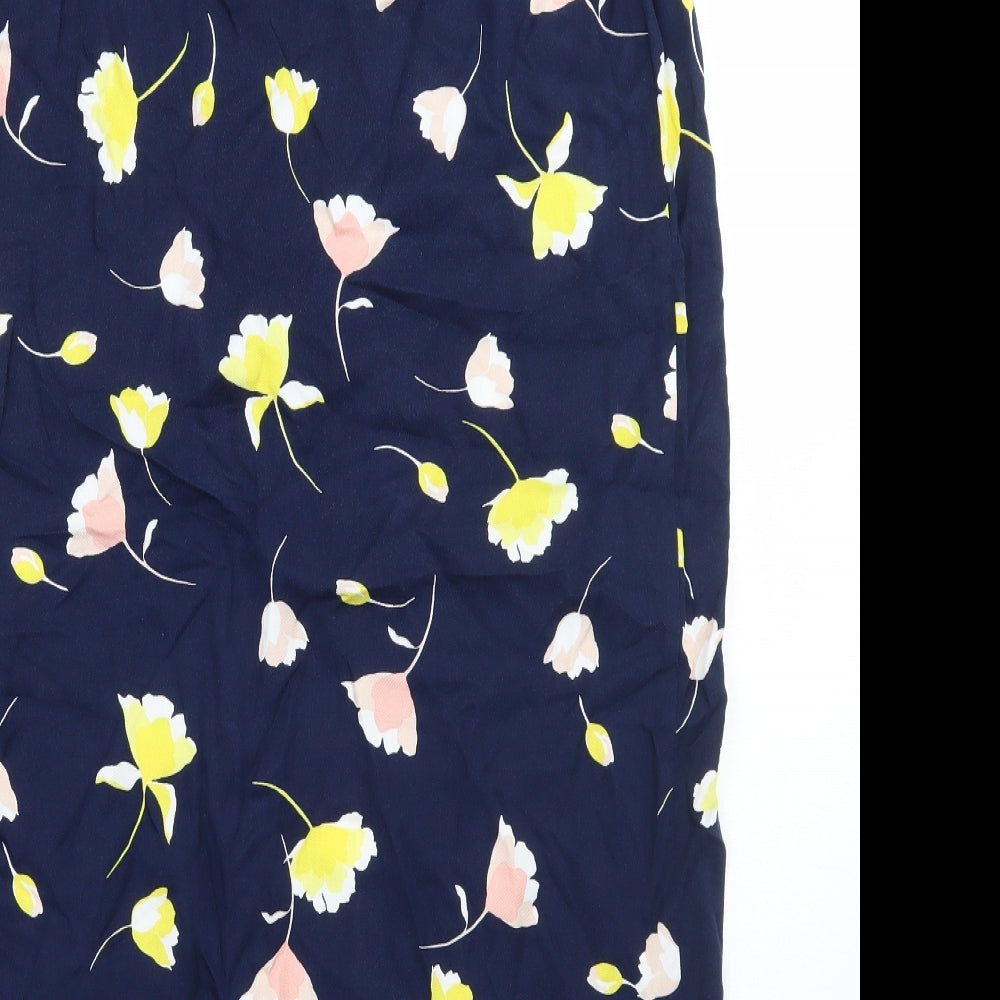 TU Womens Blue Floral  A-Line Skirt Size 12