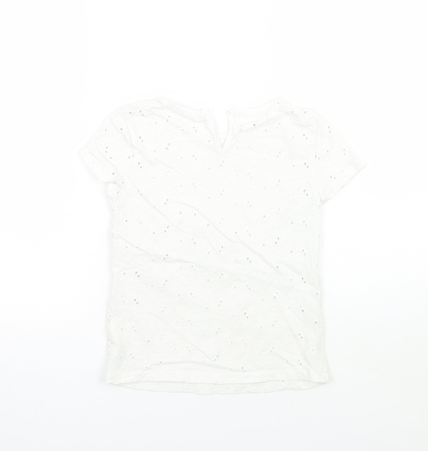 John Lewis Girls White Batik  Basic T-Shirt Size 7 Years