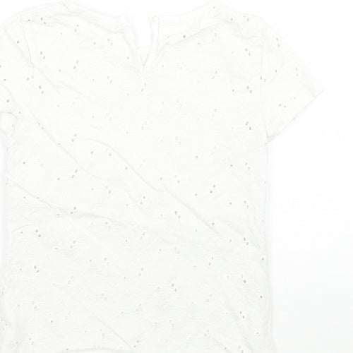 John Lewis Girls White Batik  Basic T-Shirt Size 7 Years