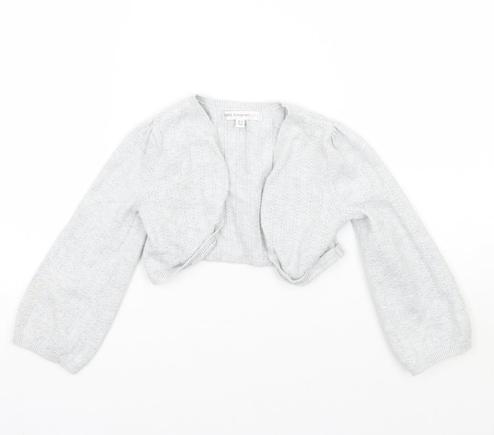 Marks and Spencer Girls Grey   Cardigan Jumper Size 3-4 Years