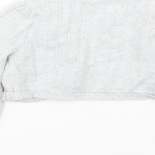 Marks and Spencer Girls Grey   Cardigan Jumper Size 3-4 Years