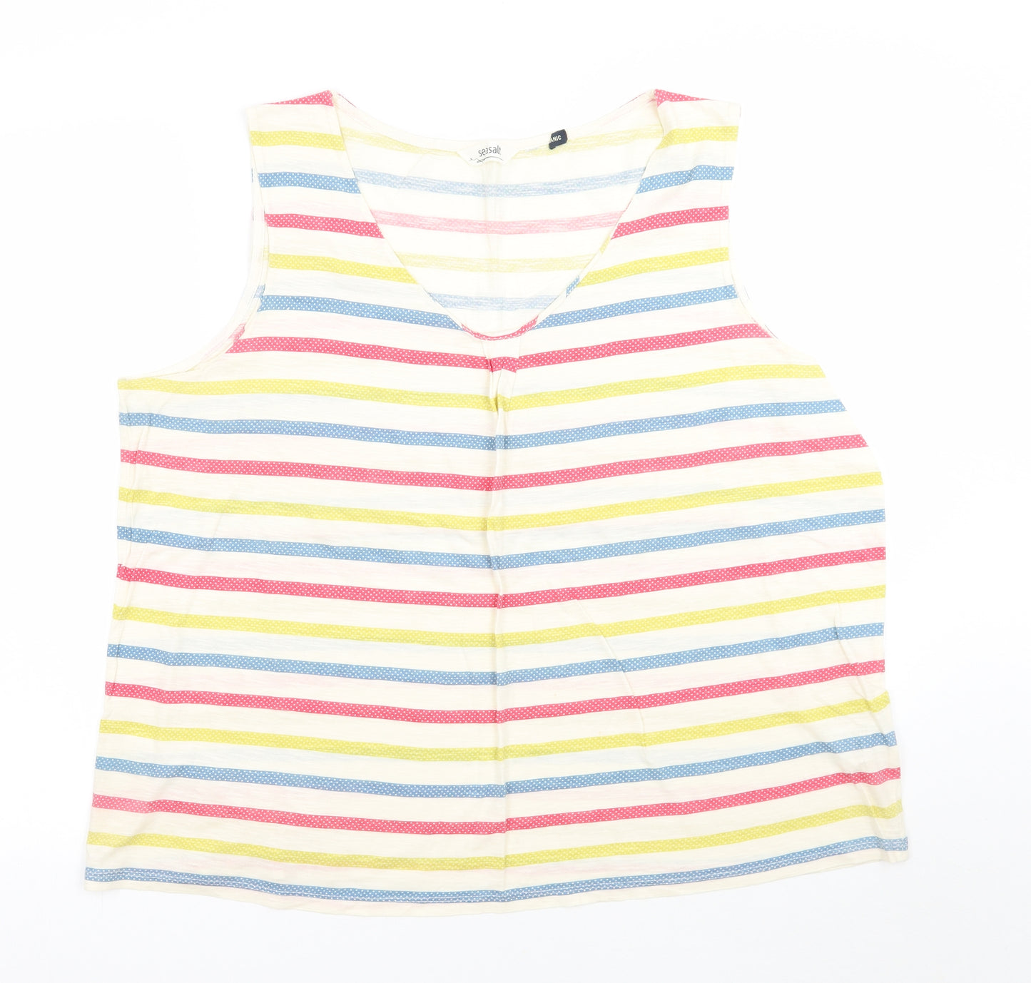 Seasalt  Womens White Striped  Basic Tank Size 18