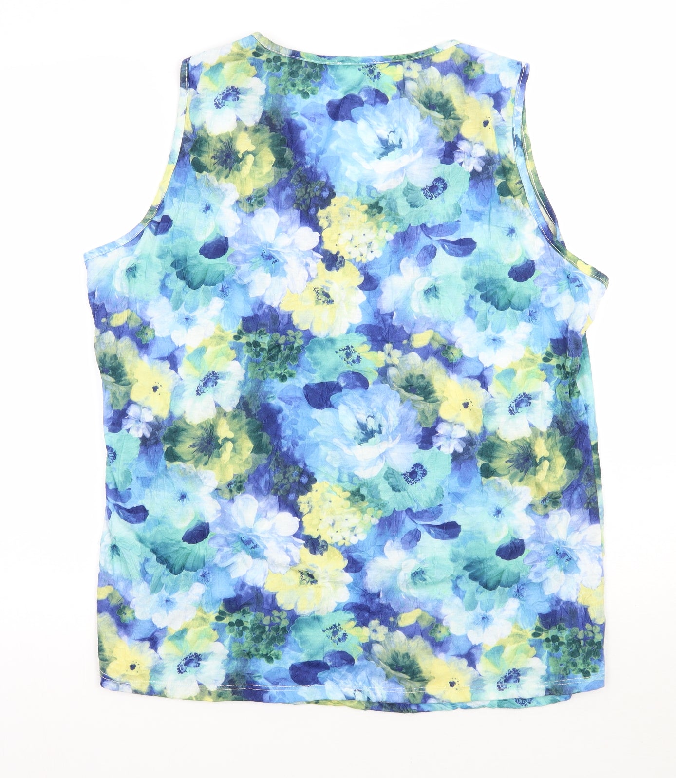 Soon Womens Blue Floral  Basic Tank Size 20
