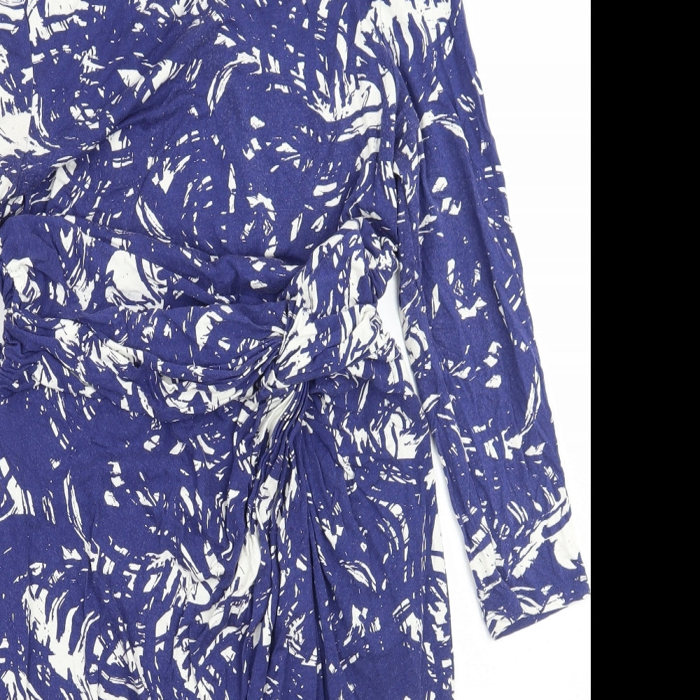 Phase Eight Womens Blue Geometric  A-Line  Size 12