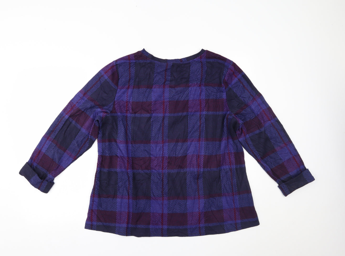 Marks and Spencer Womens Purple Plaid  Basic Blouse Size 20