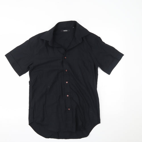 Moto Mens Black    Button-Up Size M