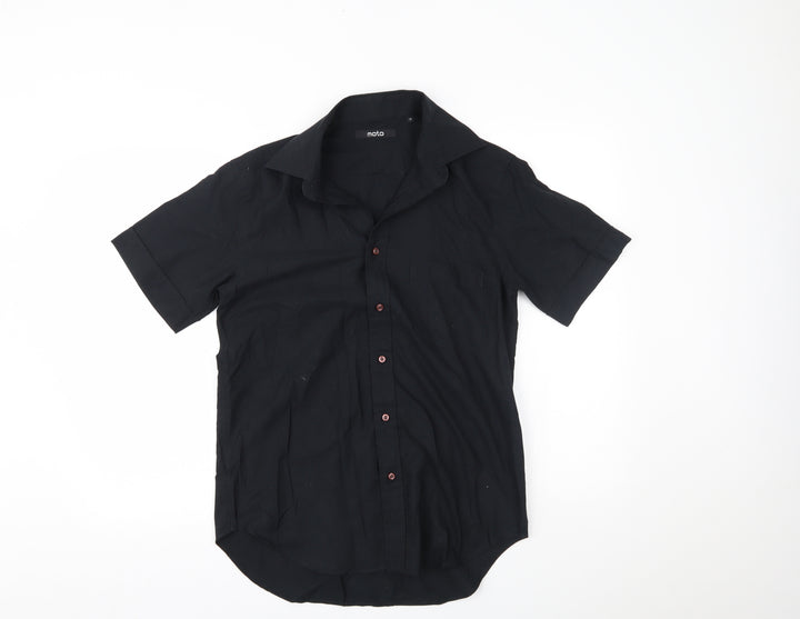 Moto Mens Black Button-Up Size M