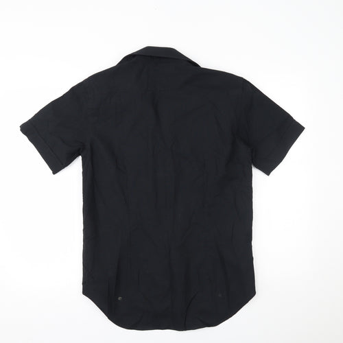 Moto Mens Black    Button-Up Size M
