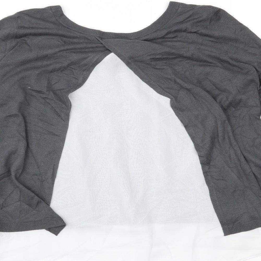 H&M Womens Grey   Basic Blouse Size S