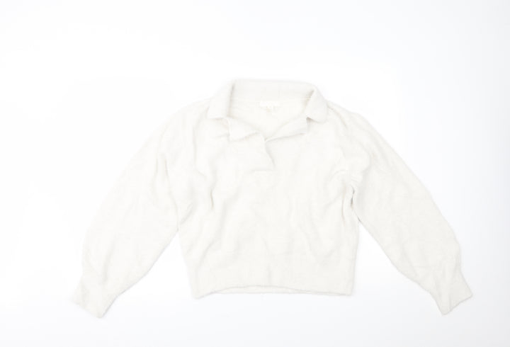 H&M Womens White Pullover Jumper Size S