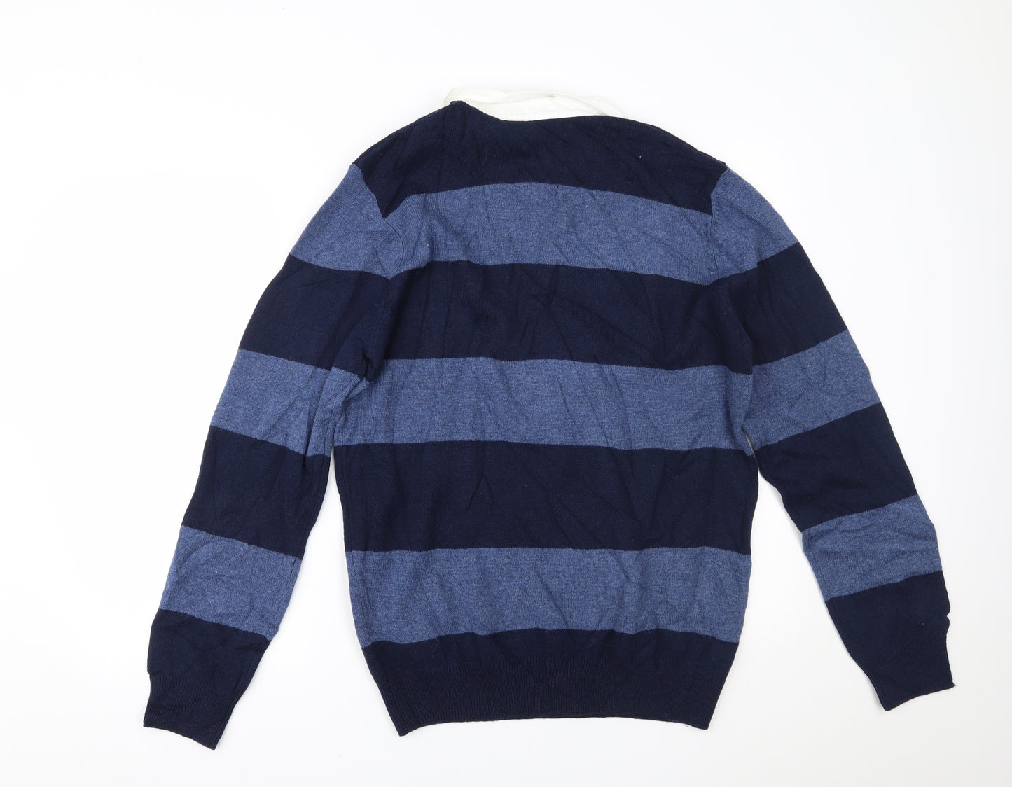 Marks and Spencer Mens Blue Striped  Pullover Jumper Size M