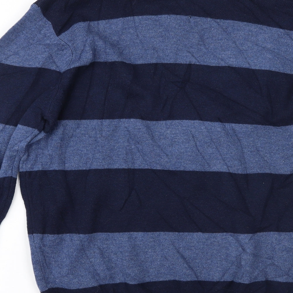 Marks and Spencer Mens Blue Striped  Pullover Jumper Size M