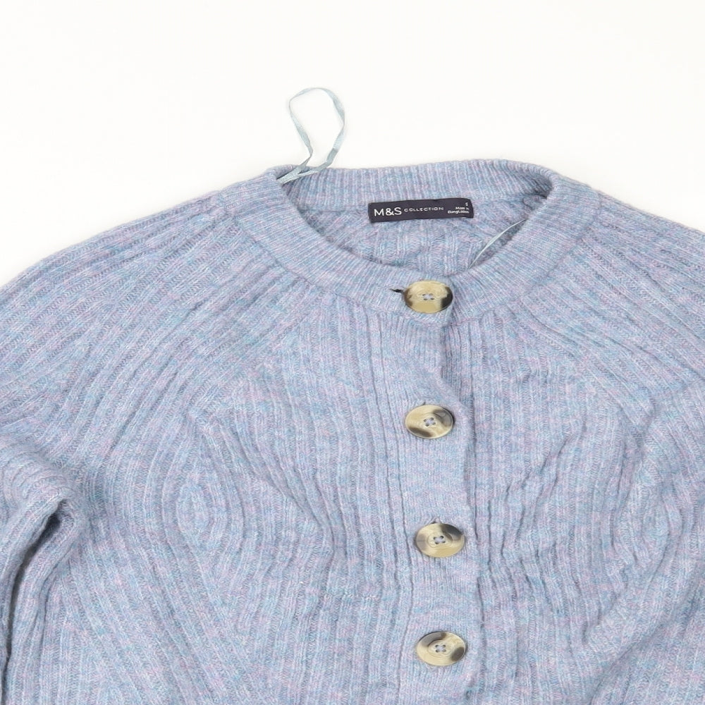 Marks and Spencer Womens Blue   Cardigan Jumper Size S