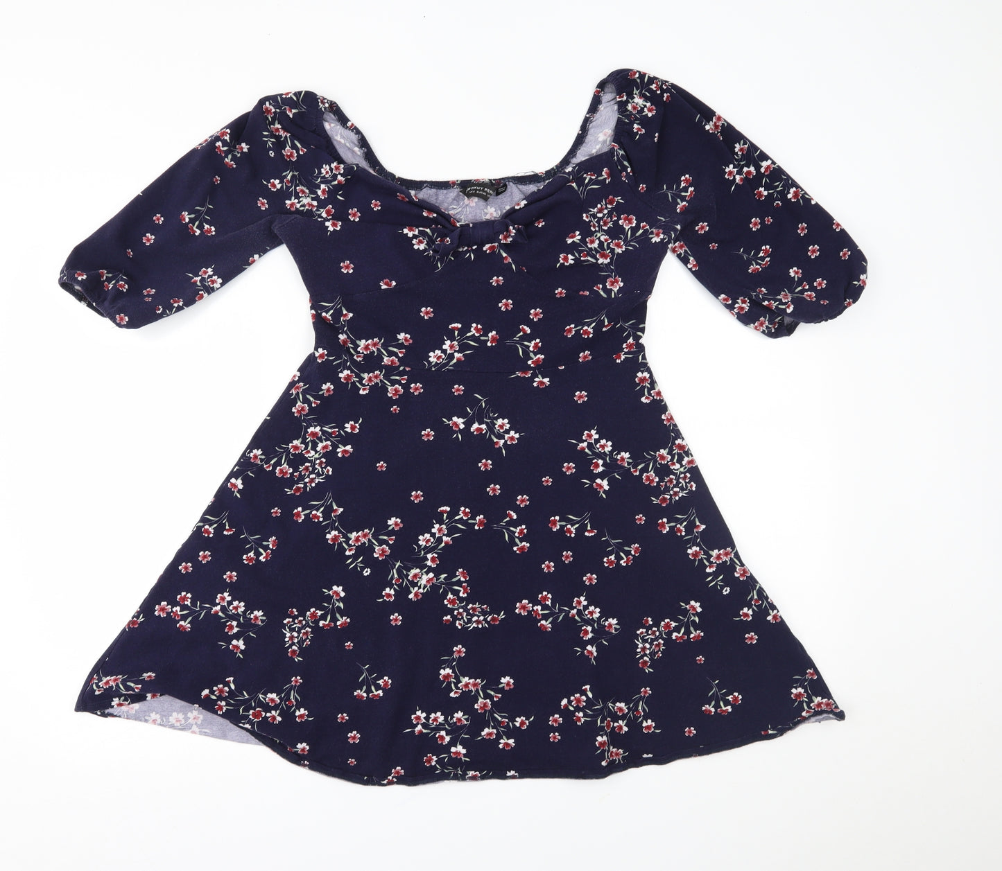 Dorothy Perkins Womens Blue Floral  A-Line  Size 12