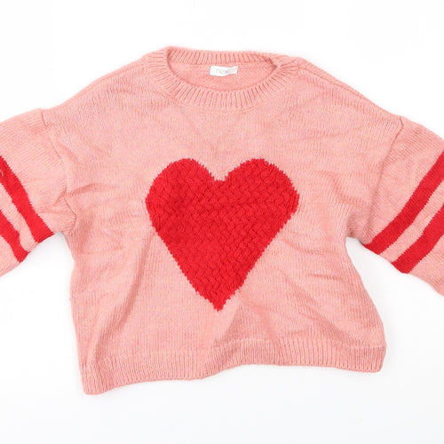 NEXT Girls Pink   Pullover Jumper Size 6 Years