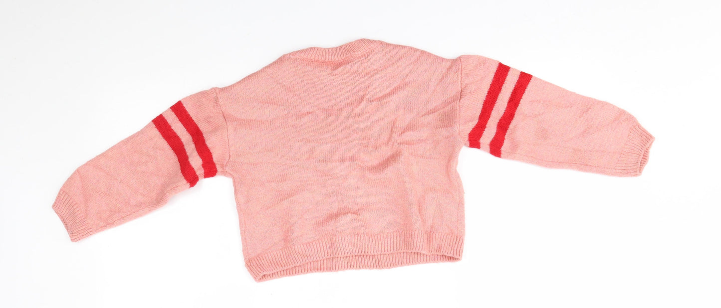 NEXT Girls Pink   Pullover Jumper Size 6 Years