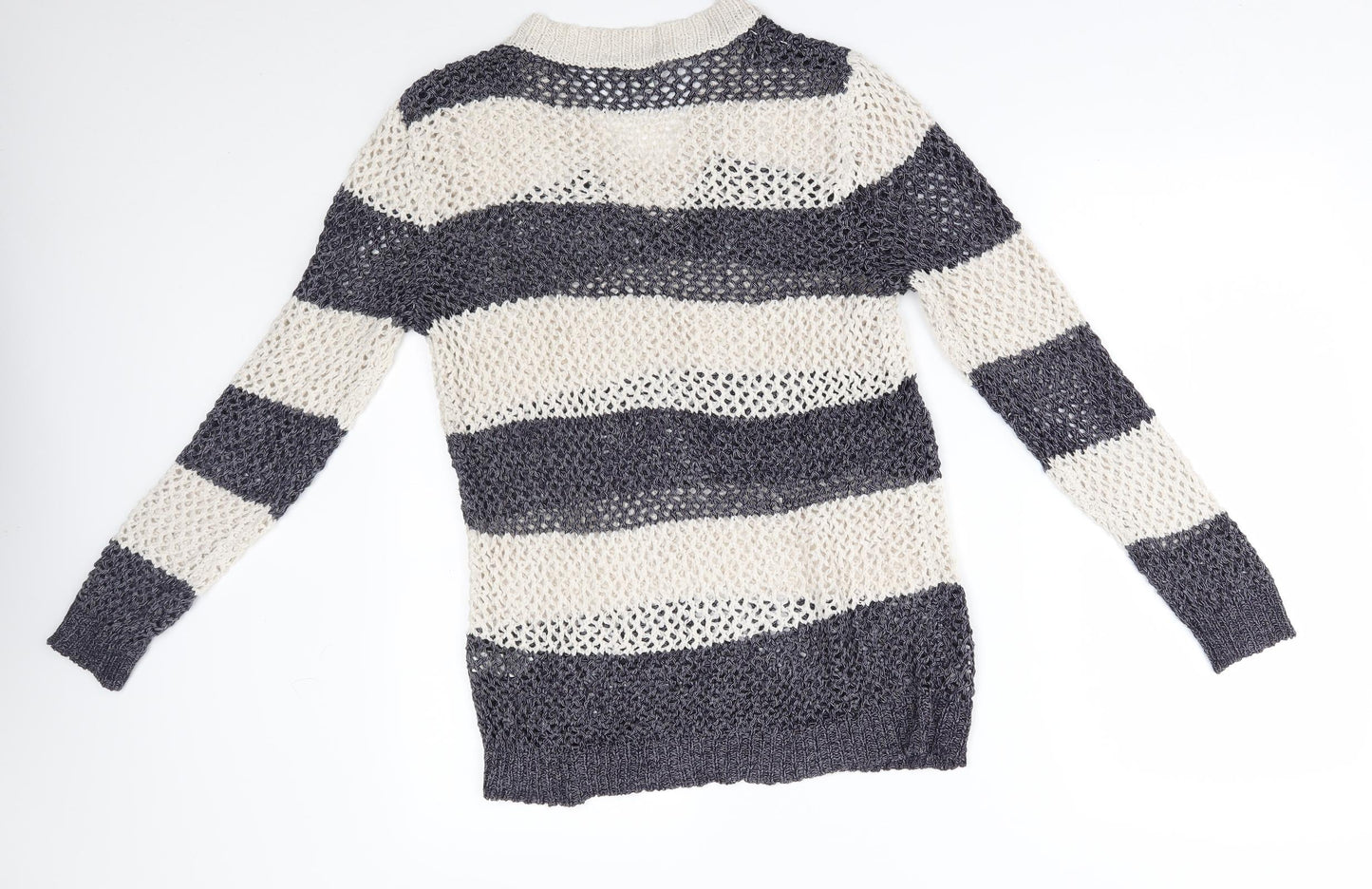 Cherokee Womens Grey Striped  Pullover Jumper Size 10