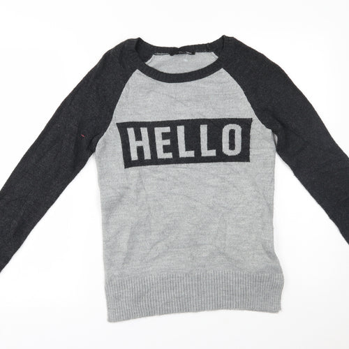TALLY WEiJL Womens Grey   Pullover Jumper Size S  - hello
