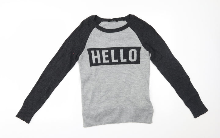 TALLY WEiJL Womens Grey   Pullover Jumper Size S  - hello